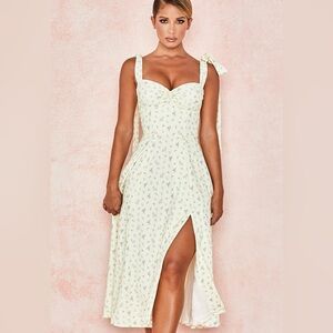 House of CB Alicia Dress Size M Lemon Floral Print